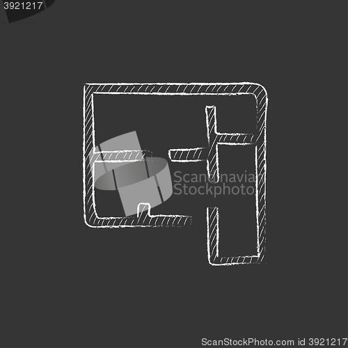 Image of Layout of the house. Drawn in chalk icon.