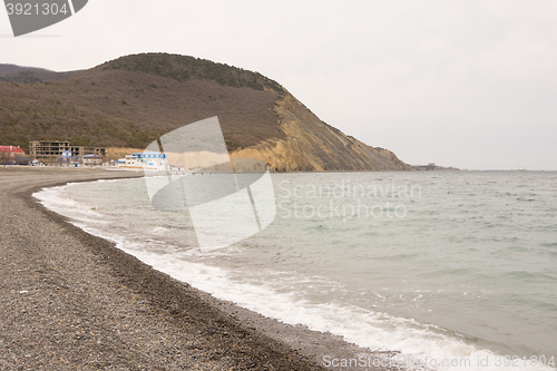 Image of The coastal strip in the bay of the village of Sukko spring, a suburb of Anapa
