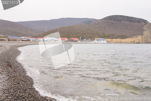 Image of The coastal strip in the bay of the village of Sukko spring, a suburb of Anapa