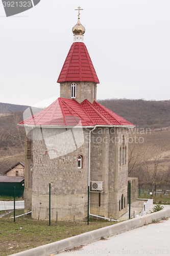 Image of Varvarovka, Russia - March 15, 2016: The old church in the village of Great Martyr Barbara Varvarovka, a suburb of Anapa, Krasnodar Krai