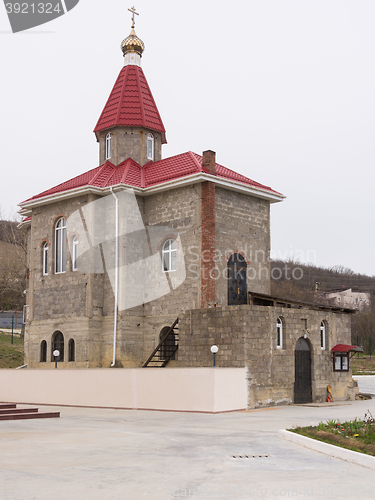 Image of Varvarovka, Russia - March 15, 2016: The old church in the village of Great Martyr Barbara Varvarovka, a suburb of Anapa, Krasnodar Krai