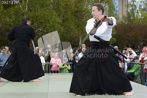 Image of HELSINKI, FINLAND – MAY 15, 2016: Japanese cherry blossom fest