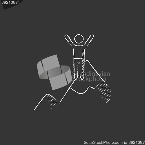 Image of Climbing. Drawn in chalk icon.
