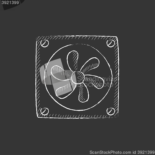 Image of Computer cooler. Drawn in chalk icon.