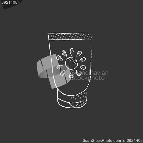 Image of Sunscreen. Drawn in chalk icon.