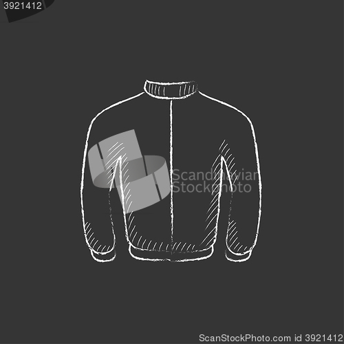 Image of Biker jacket. Drawn in chalk icon.