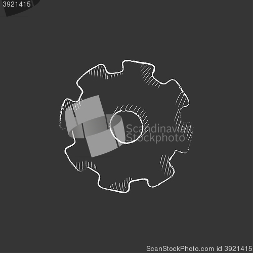 Image of Gear. Drawn in chalk icon.