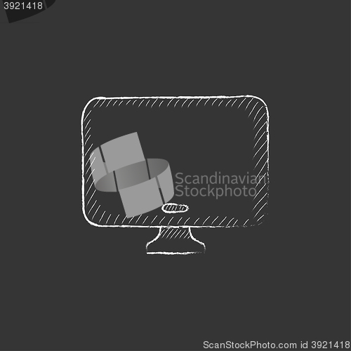 Image of Monitor. Drawn in chalk icon.