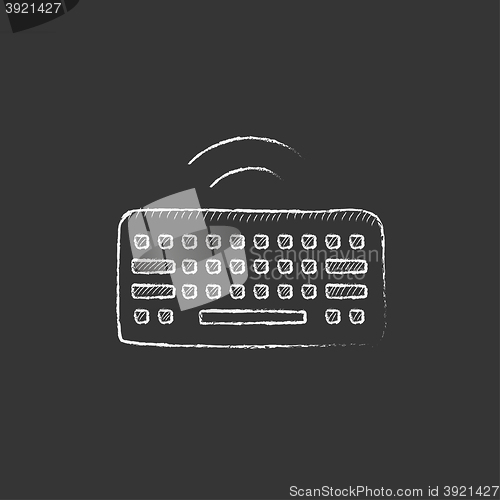 Image of Wireless keyboard. Drawn in chalk icon.