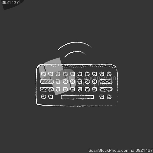 Image of Wireless keyboard. Drawn in chalk icon.