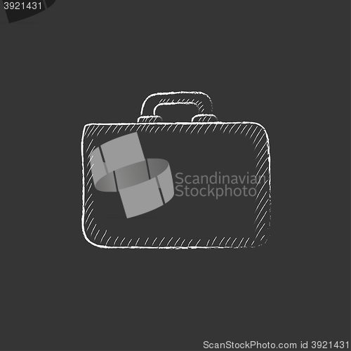 Image of Briefcase. Drawn in chalk icon.