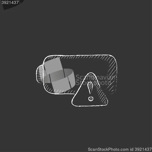 Image of Empty battery. Drawn in chalk icon.