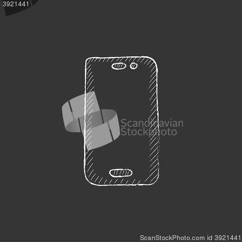 Image of Mobile phone. Drawn in chalk icon.