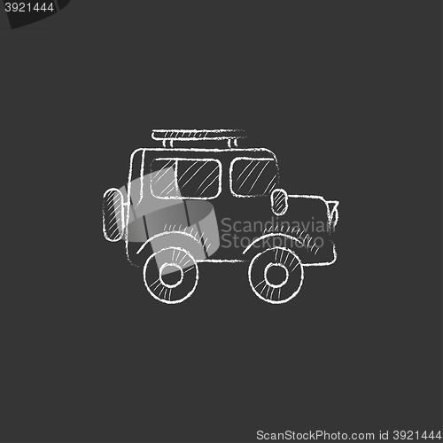 Image of Car. Drawn in chalk icon.