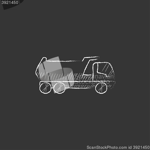 Image of Dump truck. Drawn in chalk icon.