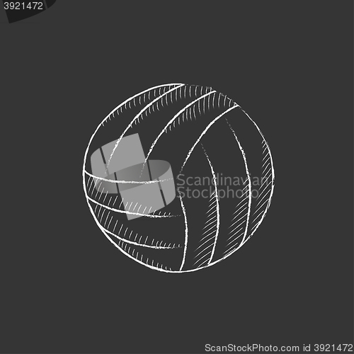 Image of Volleyball ball. Drawn in chalk icon.