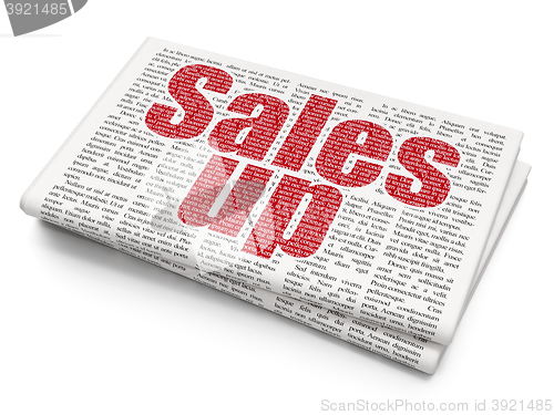 Image of Advertising concept: Sales Up on Newspaper background