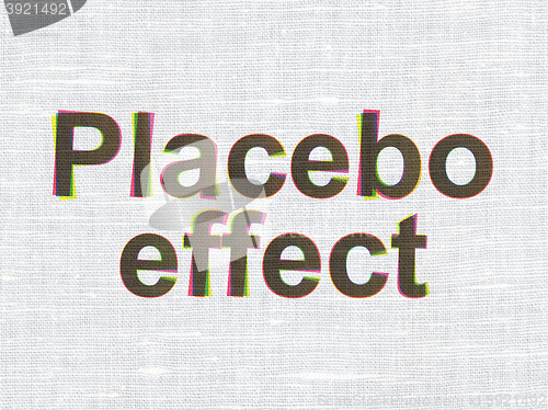 Image of Medicine concept: Placebo Effect on fabric texture background