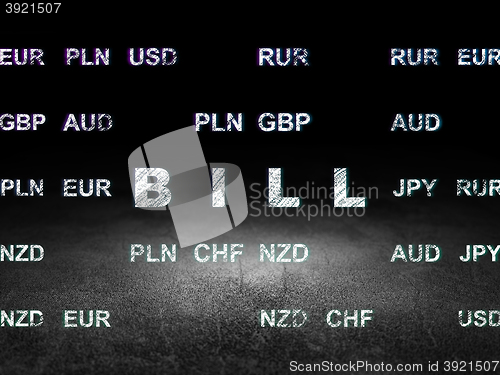 Image of Money concept: Bill in grunge dark room