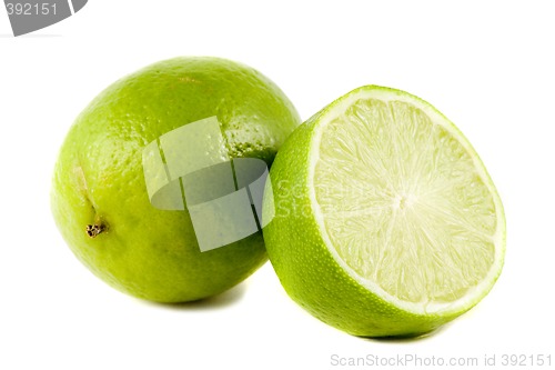 Image of Lime fruits isolated on white background