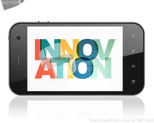 Image of Business concept: Smartphone with Innovation on  display