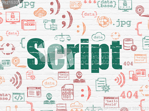 Image of Software concept: Script on wall background
