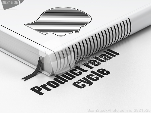 Image of Marketing concept: book Head, Product retail Cycle on white background