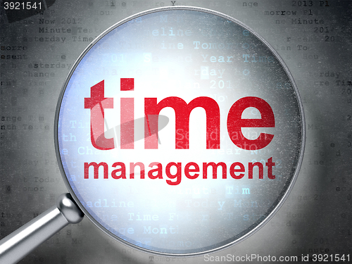 Image of Timeline concept: Time Management with optical glass