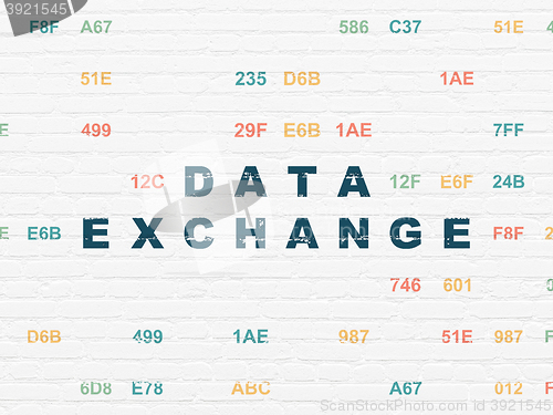 Image of Information concept: Data Exchange on wall background