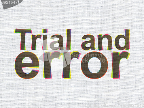 Image of Science concept: Trial And Error on fabric texture background