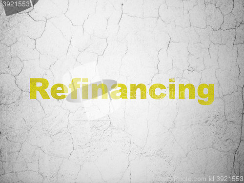 Image of Business concept: Refinancing on wall background