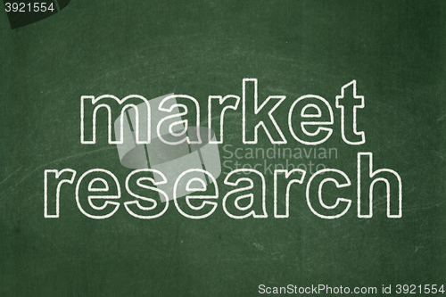 Image of Marketing concept: Market Research on chalkboard background