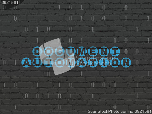 Image of Finance concept: Document Automation on wall background