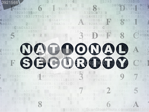 Image of Security concept: National Security on Digital Data Paper background