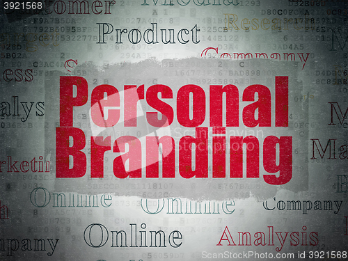 Image of Advertising concept: Personal Branding on Digital Data Paper background