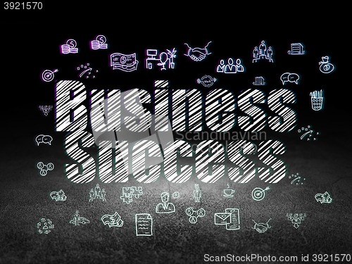 Image of Business concept: Business Success in grunge dark room