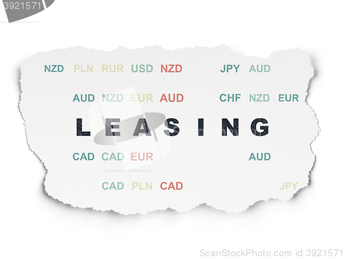 Image of Finance concept: Leasing on Torn Paper background