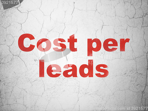 Image of Finance concept: Cost Per Leads on wall background