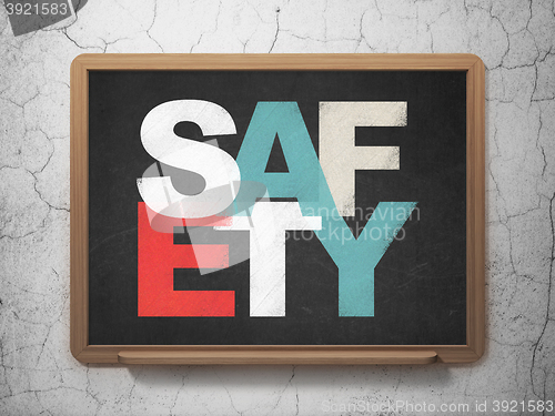 Image of Privacy concept: Safety on School board background