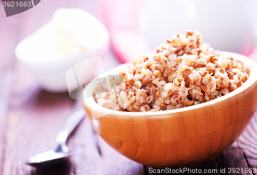 Image of buckwheat with milk and butter