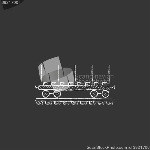 Image of Cargo wagon. Drawn in chalk icon.