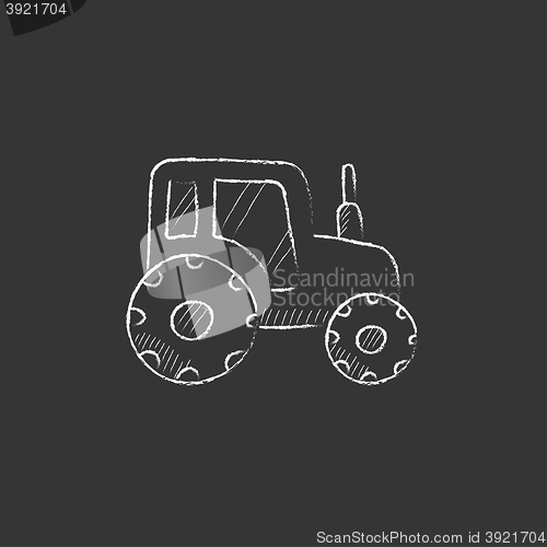 Image of Tractor. Drawn in chalk icon.