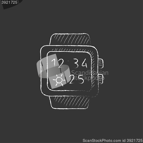 Image of Smartwatch. Drawn in chalk icon.