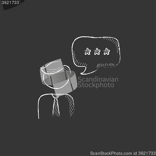 Image of Customer service. Drawn in chalk icon.