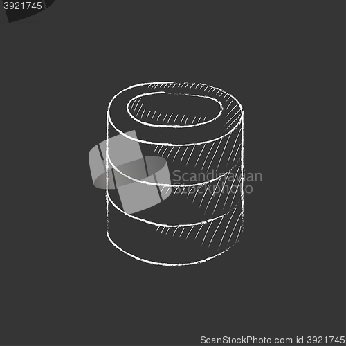 Image of Computer server. Drawn in chalk icon.