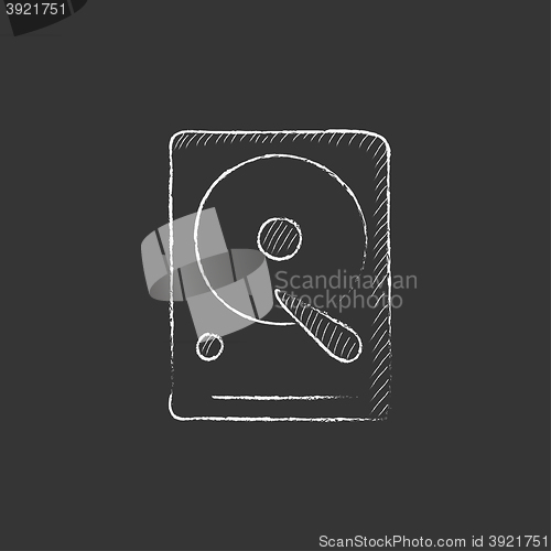 Image of Hard disk. Drawn in chalk icon.