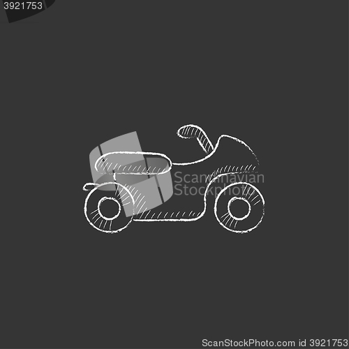 Image of Motorcycle. Drawn in chalk icon.