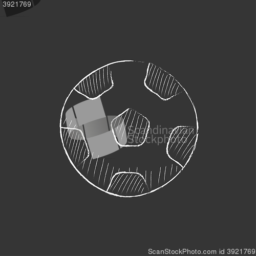 Image of Soccer ball. Drawn in chalk icon.