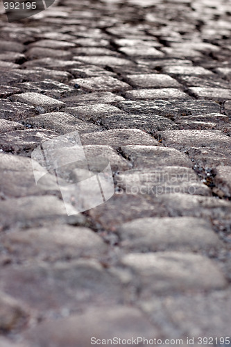 Image of Cobblestone with shallow dof background. Stock photo