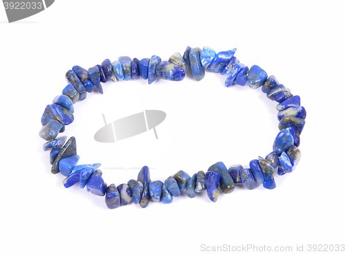 Image of Splintered lapis lazuli chain on white background